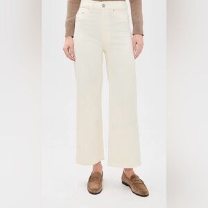 DL1961 Hepburn High Rise Vintage Wide Leg Corduroy Ankle Jeans in Manilla SZ 29